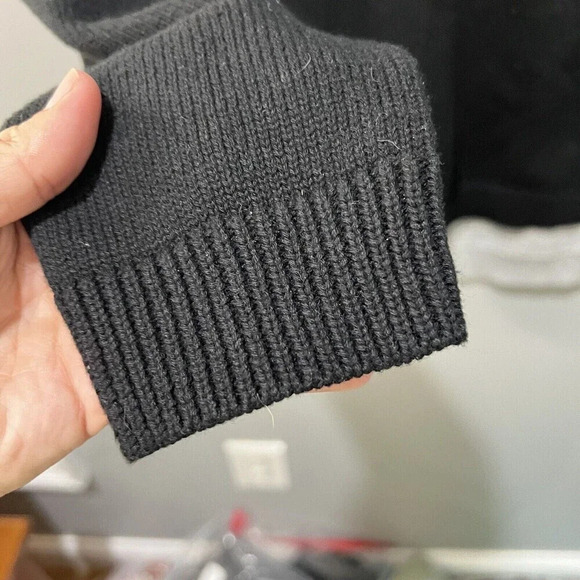 Evolution Cyrus Women’s Black Gray Sweater Medium Colorblock Chunky Knit Back - Picture 7 of 14